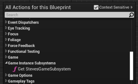 Game Instance Subsystem